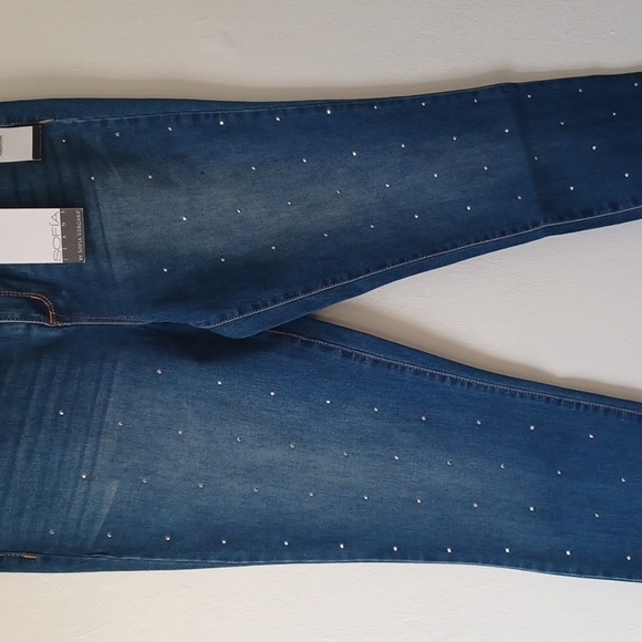 Sofia Jeans Women's Rosa Curvy High Rise Destructed Skinny Ankle Jeans bling - Picture 3 of 11